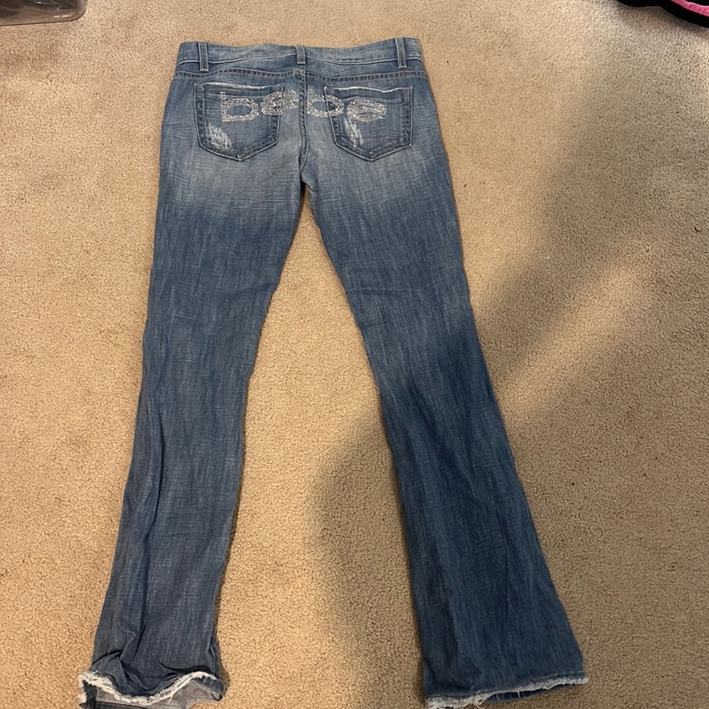 Bebe crystal butt logo jeans